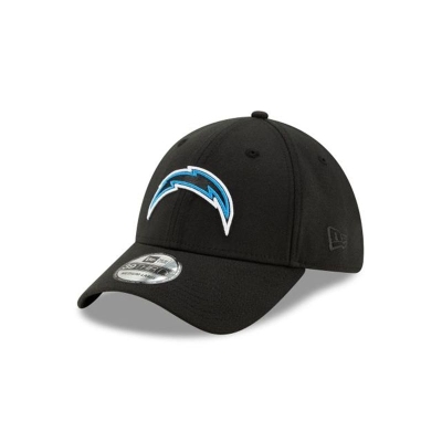 Black Los Angeles Chargers Hat - New Era NFL NFL Logo Elements 2.0 39THIRTY Stretch Fit Caps USA2093845